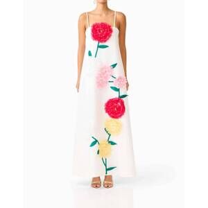 emelia floral appliqu pleated georgette halter maxi dress Elliatt Emelia Floral Appliqu Pleated Georgette Halter Maxi Dress In Ivory - 59% Off